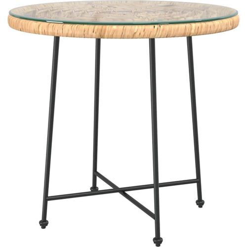 vidaXL Esstisch Ø80 cm Hartglas und Stahl