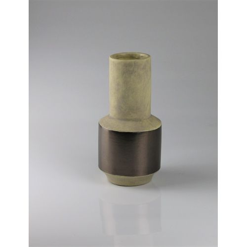Dekovase AM DESIGN "aus Keramik", braun, B:9,5cm H:15,5cm, Keramik, Vasen, Dekovase, 2er Set, BxH: 9,5x15,5 cm