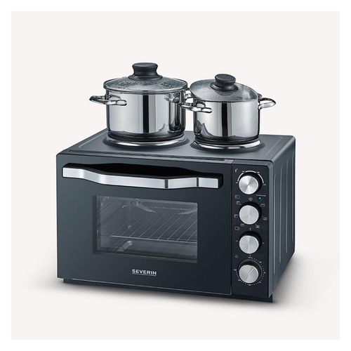 SEVERIN TO 2074 KLEINKÜCHE (2500 W, 30 l, schwarz, Oberhitze und Unterhitze, mit Umluft, Timer, Drehspieß, Backblech)