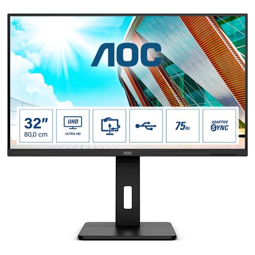 U32P2 (80 cm (32 Zoll), schwarz, UltraHD/4K, VA, Adaptive-Sync)