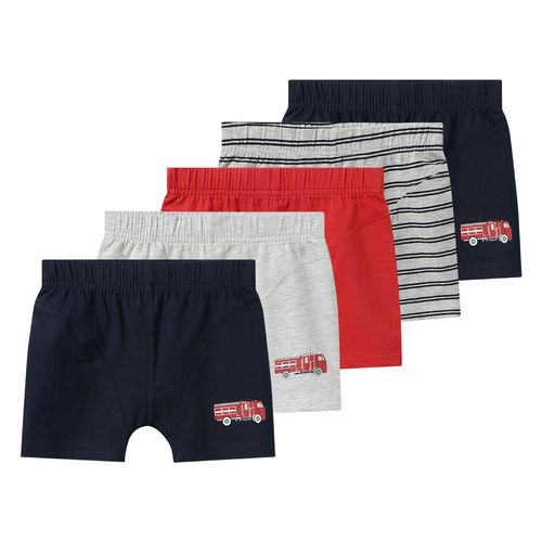 5 Jungen Boxer mit Feuerwehr-Motiven