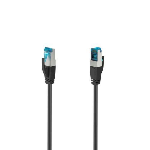 Netzkabel HAMA "Netzwerkkabel CAT 6a, 10 Gbits, geschirmt, RJ45 Stecker, 1,50 m", schwarz, 150cmcm, Kabel, Netzkabel, Mit Knickschutzhülle