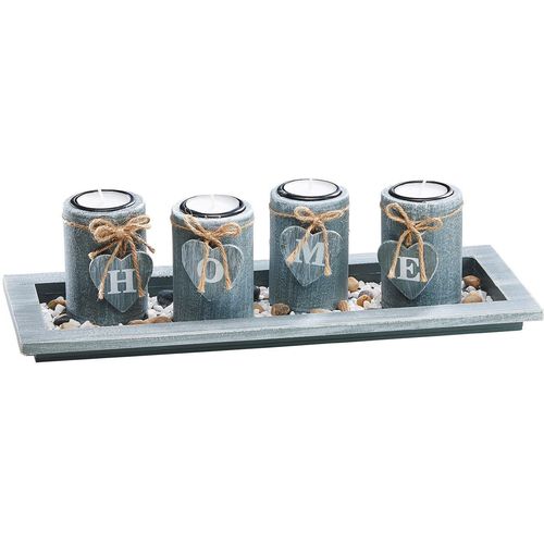 Dekoschale LOCKER, grau, B:34cm H:7cm T:13cm, Kunststoff, Dekoschalen