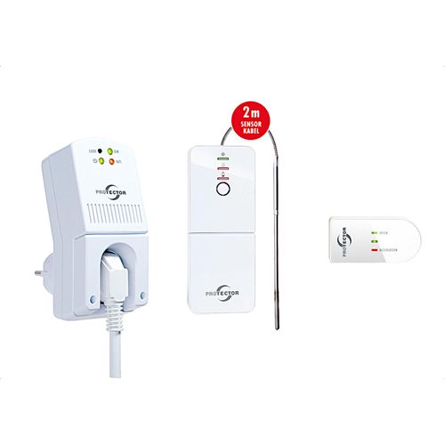 Protector Funk-Abluftsteuerung AS-5030.3 mit Thermo-Sensor und Fenster-Sender / Abluftsteuerung / Fensterschalter Wireless / Sensorschalter / Funksteuerung