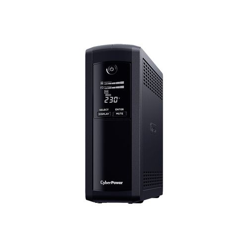 CyberPower VP1200EILCD Line-Interactive USV 1200VA/720W USB (HID), AVR, LCD, RJ45 Lan Protection, Ausgang (8) IEC, Line-Interaktiv, 1,2 kVA, 720 W, Sine, 167 V, 295 V