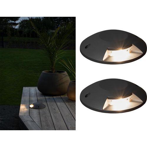 2 LED Bodenaufbaustrahler Bodenspots Aussenbereich Aufbaustrahler anthrazit IP65