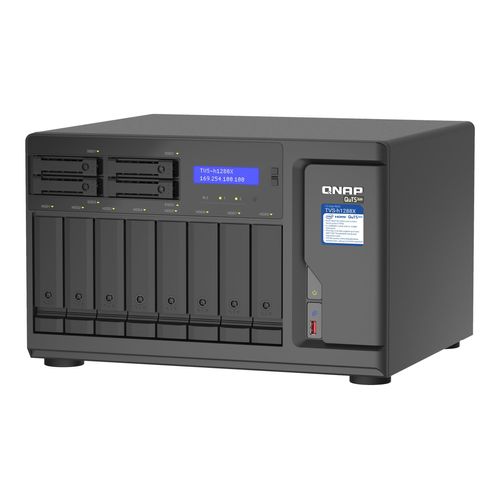 QNAP TVS-h1288X - NAS-Server - 12 Schächte - SATA 6Gb/s - RAID RAID 0, 1, 5, 6, 10, 50, JBOD, 5 Hot Spare, 6 Hot Spare, 60, 10-Hot-Spare, RAID TP - RAM 16 GB - Gigabit Ethernet / 2.5 Gigabit Ethernet / 10 Gigabit Ethernet - iSCSI Support