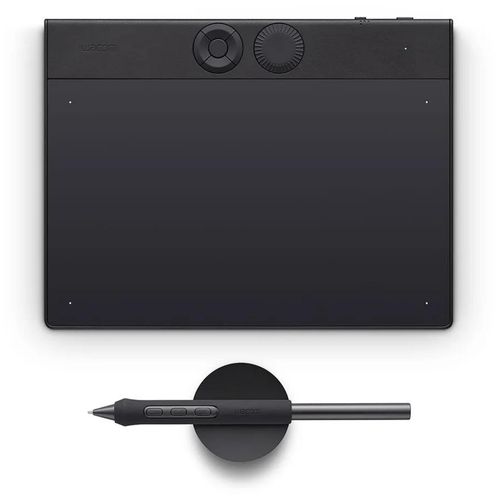Wacom Intuos Pro Small – 2025, 187 x 105 mm, USB/Bluetooth, Stift, 16:9, 1,8 m, Schwarz