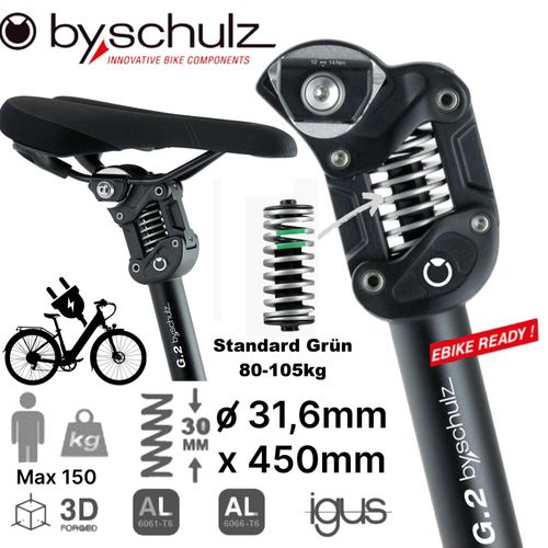 by.Schulz G.2 ST Fahrrad E-Bike Tour Gefederte Sattelstütze Standard 31,6 x 450