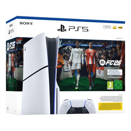 Sony PS5 Konsole SLIM Disc Ed E-Chassis 1TB + EA FC26