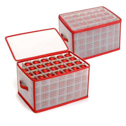 ® 2X Aufbewahrungsbox für insgesamt 224 Weihnachtskugeln - Christbaumschmuck-Sortierbox - Christbaumkugeln- und Weihnachtsdeko-Organizer - Aufbewahrung für Weihnachtsschmuck