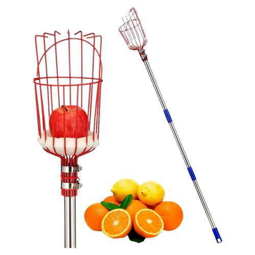 Obsterntegerät | 4 Meter langer Erntegriff | Tragbarer Erntehelfer für Orangen, Pfirsiche, Birnen, Granatäpfel und Nüsse