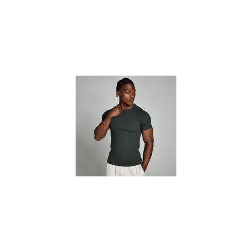 MP Herren Origin geripptes T-Shirt in Muskelpassform – Verwaschenes Schwarz - S
