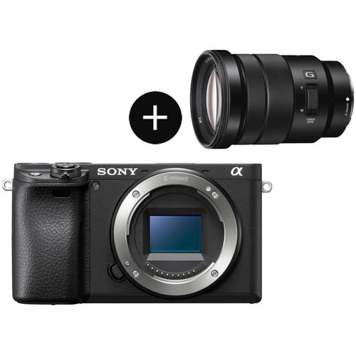SONY Systemkamera "Set: SELP18105G Objektiv + Alpha 6400AB APS-C", schwarz, B:12cm H:6,69cm T:5,97cm, Fotokameras