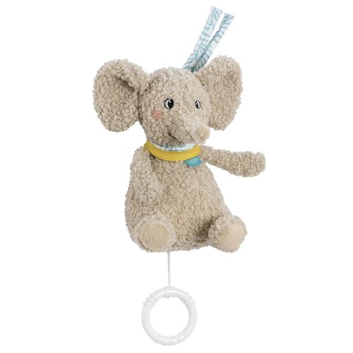 Spieluhr FEHN "FredErik, Mini-Spieluhr Elefant", grau, Spieluhren, KinderB:14,5cm H:17cm T:9,3cm, Plüsch, B:14,5cm H:17cm T:9,3cm