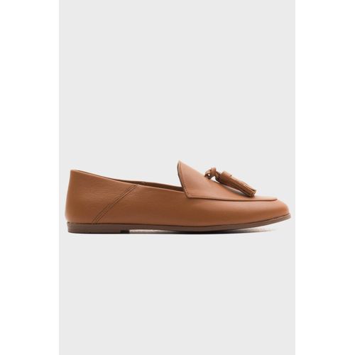 Mona Zacht Leren Kwast Loafer