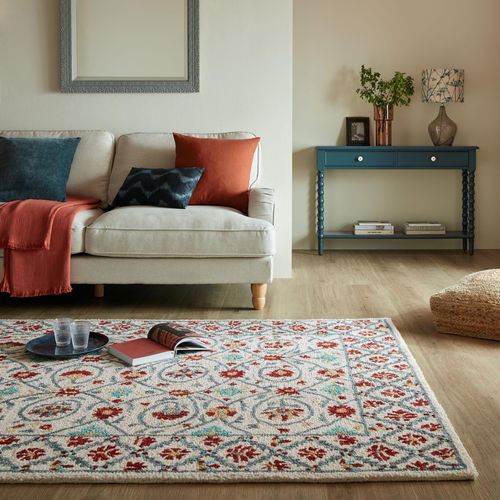 Wollteppich FLAIR RUGS "Iris Traditional", rot, B:200cm H:5mm L:290cm, Wolle, Teppiche, Traditioneller Iris-Wollteppich