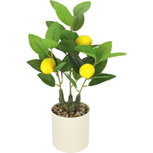 Kunstpflanze I.GE.A. "Künstlicher Zitronenbaum mit Früchten im Topf", gelb, B:20cm H:40cm T:18cm, Polyester, Kunstpflanzen, Kunstpflanze, Kunstpflanze Kunstbaum Deko Früchtebaum Kunstpflanze Zimmerpflanze