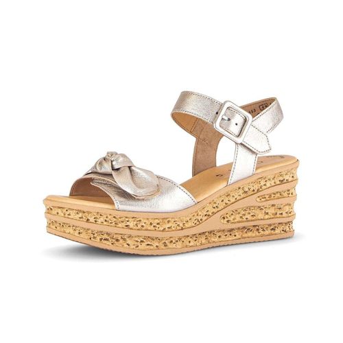Keilsandalette GABOR "Keilsandalette", Damen, Gr. 40, gold, Schuhe