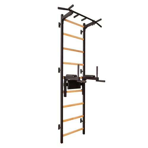 Sprossenwand 722B mit Klimmzugstange und Dipbarren, 67 cm breit, 2,40 m hoch
