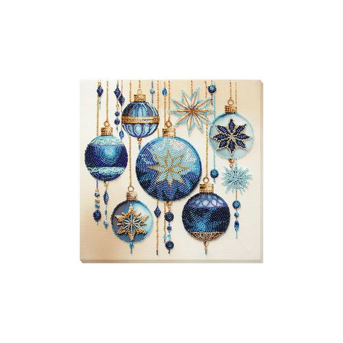 Perlen-Stickbild "Weihnachtskugeln", 25 x 25 cm