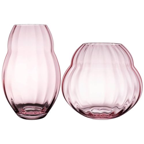 Dekovase VILLEROY & BOCH "Vasen-Set Rose Garden Home 17 cm & 20 cm 2er Set rosé", rosa (rosé), B:2cm H:2cm T:2cm, Vasen