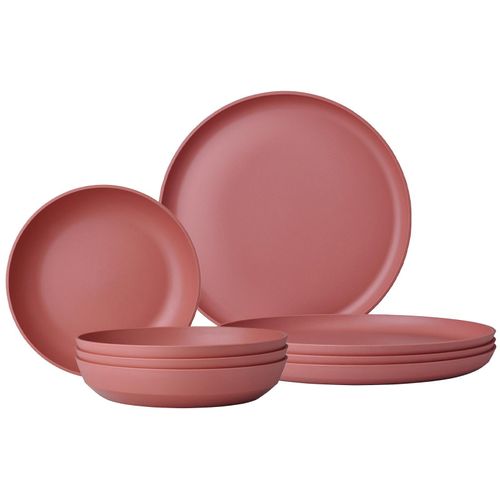 Geschirr-Set MEPAL "Tafel-Set Silueta 8er Set", bunt (vivid mauve), 8, Kunststoff, Geschirr-Sets, Geschirr-Set, Spülmaschinengeeignet, Mikrowellengeeignet, Gefrierfachgeeignet, Dampfgarergeeignet, max. 150 ¿C