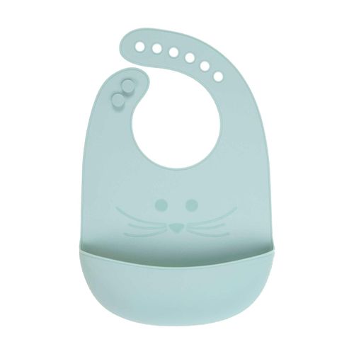 Lätzchen LÄSSIG "Silikon Lätzchen Little Chums Maus 21 x 32,7 cm", blau, B:2cm H:32,7cm L:21cm, Obermaterial: 100% Polyester PES., Lätzchen