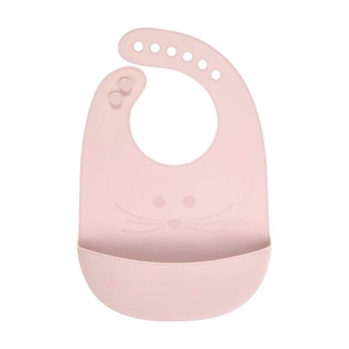 Lätzchen LÄSSIG "Silikon Lätzchen Little Chums Maus 21 x 32,7 cm", rosa, B:2cm H:32,7cm L:21cm, Obermaterial: 100% Polyester PES., Lätzchen