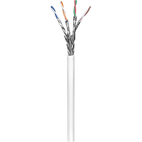 Goobay CAT 6 Netzwerkkabel, S/FTP (PiMF), Weiß, CCA Kupfergemisch für SOHO Anwendungen, AWG 23/1 (solid), PVC