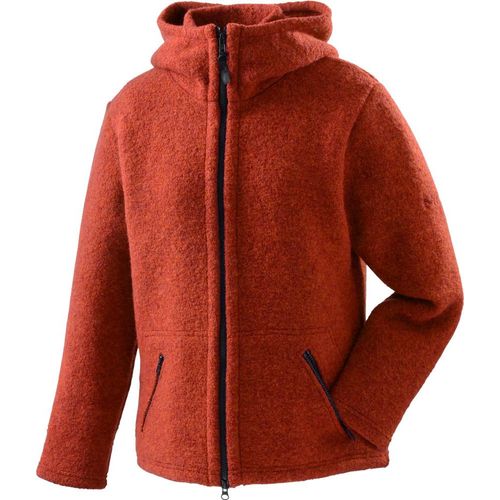 Kapuzenjacke W300 Mu-Jula aus gewalkter Schurwolle, mit festsitzender Kapuze, 2-Wege-Reißverschluss, terra, XS