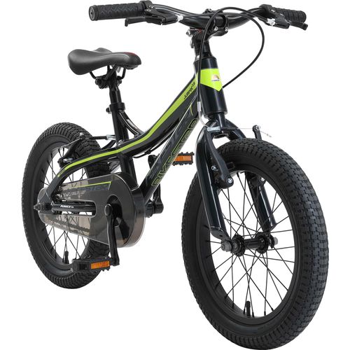 BIKESTAR Kinder Fahrrad MTB ab 4 Jahre | 16 Zoll Alu Mountainbike Kinderrad | Schwarz & Grün