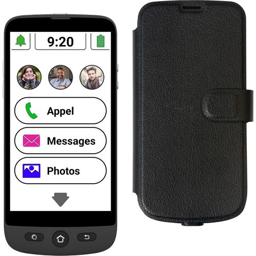 Swissvoice S510-M mit Wallet Case, Seniorenhandy mit WhatsApp und Videotelefonie