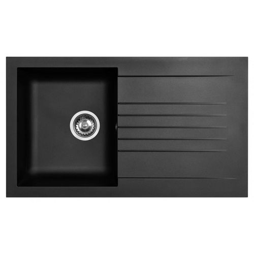 Ausmann Fibre Spülbecken, schwarz, wendbar, mit Abtropffläche, Aufsatzmodell, 86 x 50 cm, 1208957665