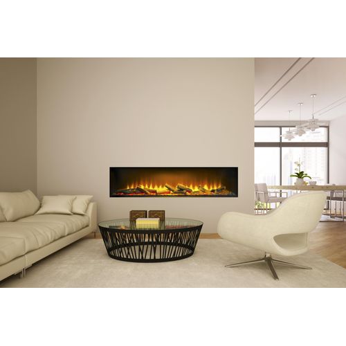 Acantha Aspire 125 elektrischer Einbaukamin, 49×130,4×23,5 cm, 3D LED, 7 Farben, 2 kW für Medienwand mit Fernbedienung