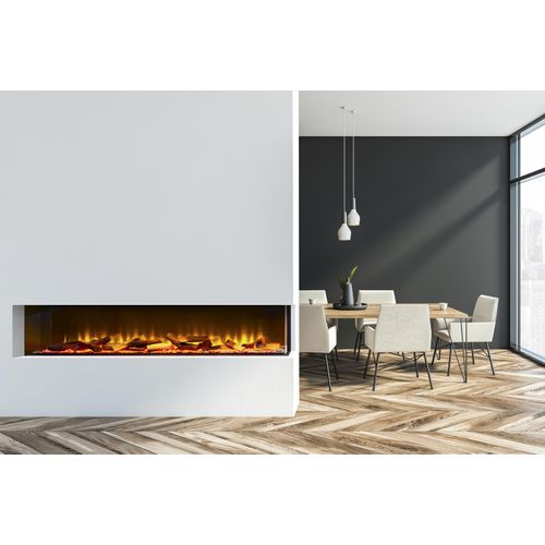 Acantha Aspire 150 Corner View Elektrokamin 155,4×49×23,5 cm Eckkamin 3D LED 7 Farben für Medienwand