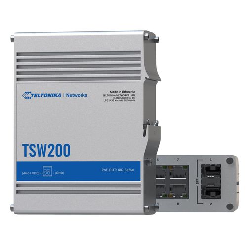 TELTONIKA Netzwerk-Switch "TSW200", grau, B:15cm H:7cm T:17,5cm, Netzwerk-Switches