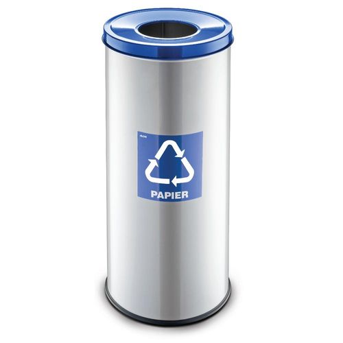 Alda Metall-Müll-Eimer Altpapier Abfall-Trennung 45 L Mülltonne 651C