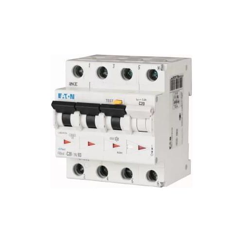Eaton FI/LS Kombination, 20 A, 100 mA, LS-Charakteristik: C, 3p+N, FI-Charakteristik: A 170930