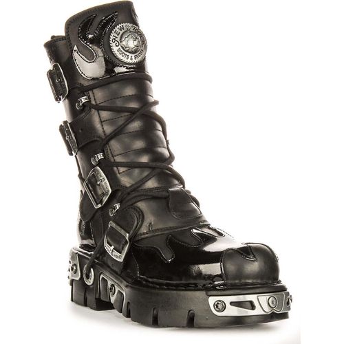 Newrock 591 Reactor In Black Patent Flame Boot – 6 UK - 39 EU - 7M/8.5F US / Black Patent