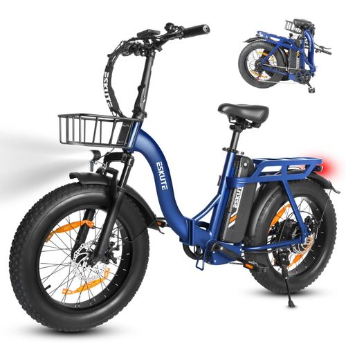 ESKUTE D202 E-Bike - Motor 250W Akku 48V20.8Ah 20x4 Mechanische Scheibenbremsen - Blau