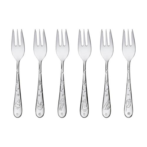 Tafelgabel VILLEROY & BOCH "Kuchengabel Toy's Delight 6er Set edelstahl", silber (edelstahl), B:18,5mm, Essgabeln, Tafelgabel, Spülmaschinenfest