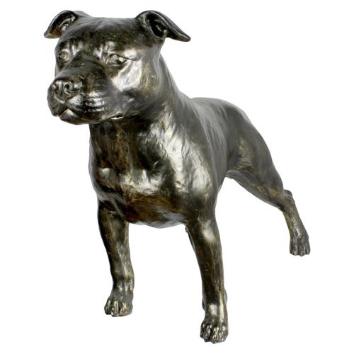 Staffordshire Bull Terrier, Staffordshire Bullterrier II - Lebensgroße Hundestatue, Figur im Maßstab 1:1, Statue für den Garten von Art-Dog