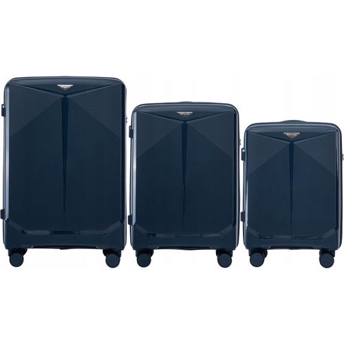 WINGS 3er Kofferset Unzerstörbar TSA Blau