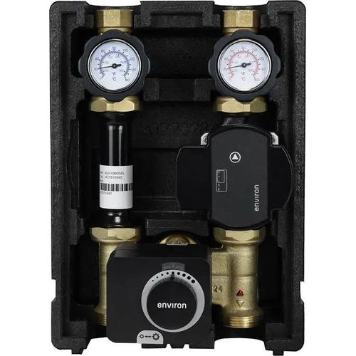 EcoMix ENH001 Heizkreispumpengruppe mit Drei-Wege-Mischer, Environ END05 Stellmotor und Environ EcoStar II 25/6 Hocheffizienzpumpe