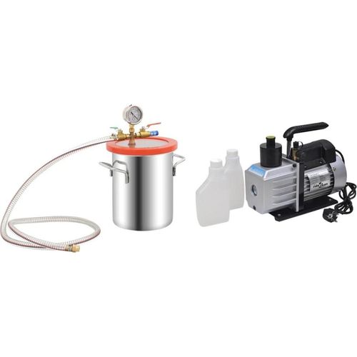 Vakuumkammer mit 2-stufiger Pumpe 5,5 L