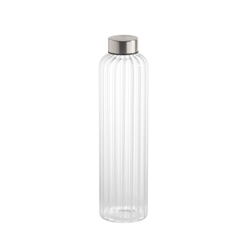 Trinkflasche APS "EVERLINE", transparent, H:26cm, Edelstahl, Glas, Trinkflaschen, Trinkflasche, Schraubverschluss, aus 18/8 Edelstahl