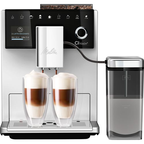 MELITTA Kaffeevollautomat "CI Touch F630-111", silber, B:25,5cm H:35,2cm T:47,5cm, Kaffeevollautomaten, silber, 10 Kaffeerezepte, 2-Kammern-Bohnenbehäl., One Touch Bedienung, Kaffeevollautomat