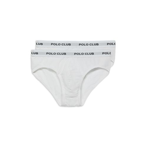 Slips im Zweierpack weiß mit Polo Club Logo-Detail