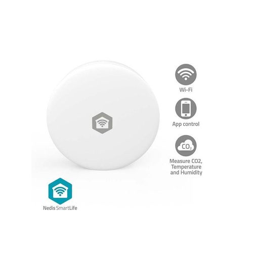Nedis SmartLife Air Quality Monitor Wi-Fi Humidity / Carbon Dioxide (CO2) White